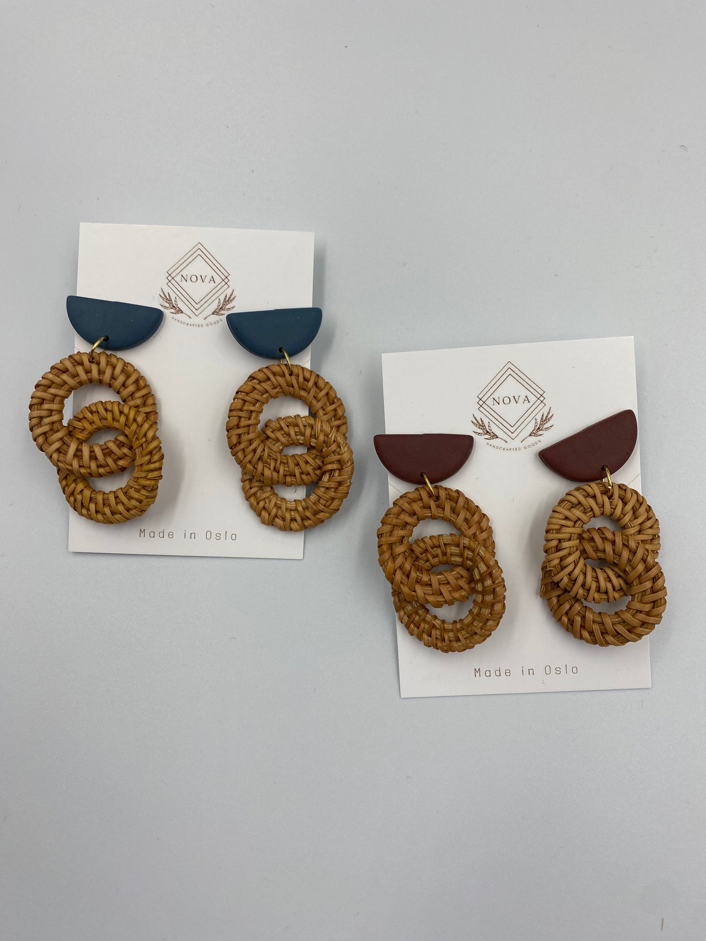 Boho Hippie Rattan Double Dangles