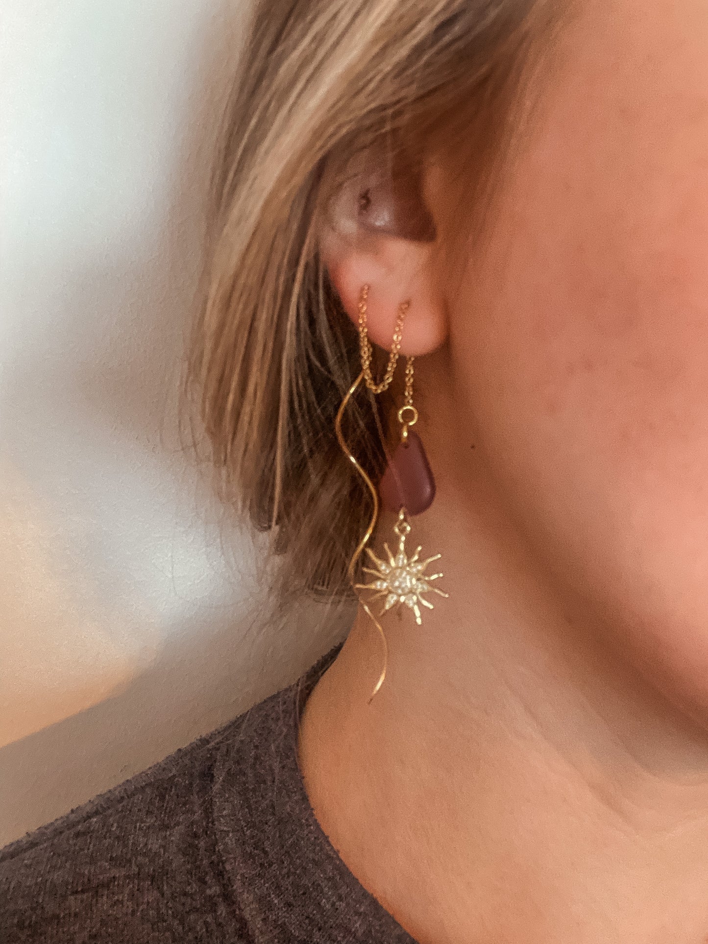 Clay & Sunshine Golden Ear Threaders
