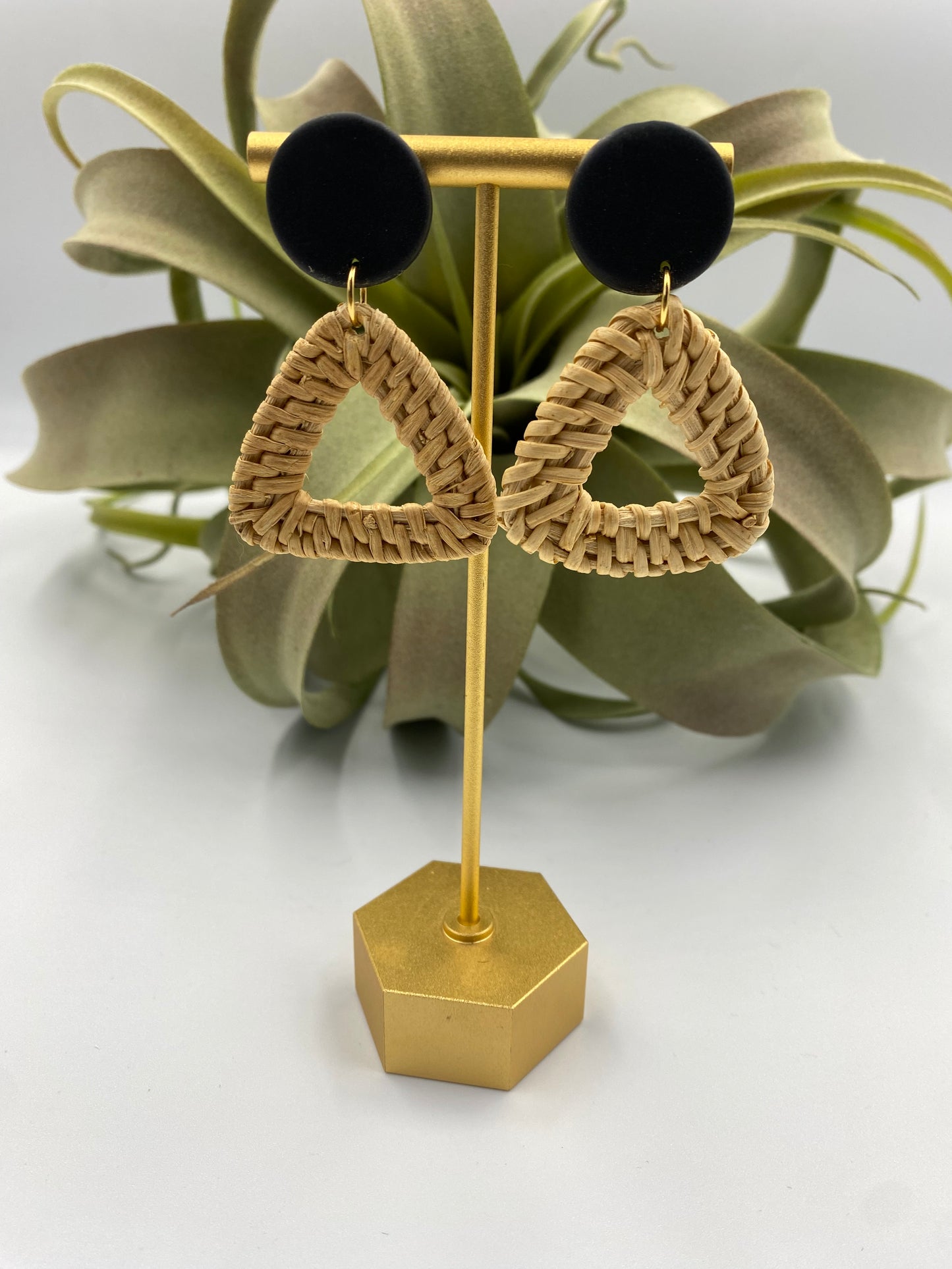 Boho Hippie Triangle Rattan Hoops