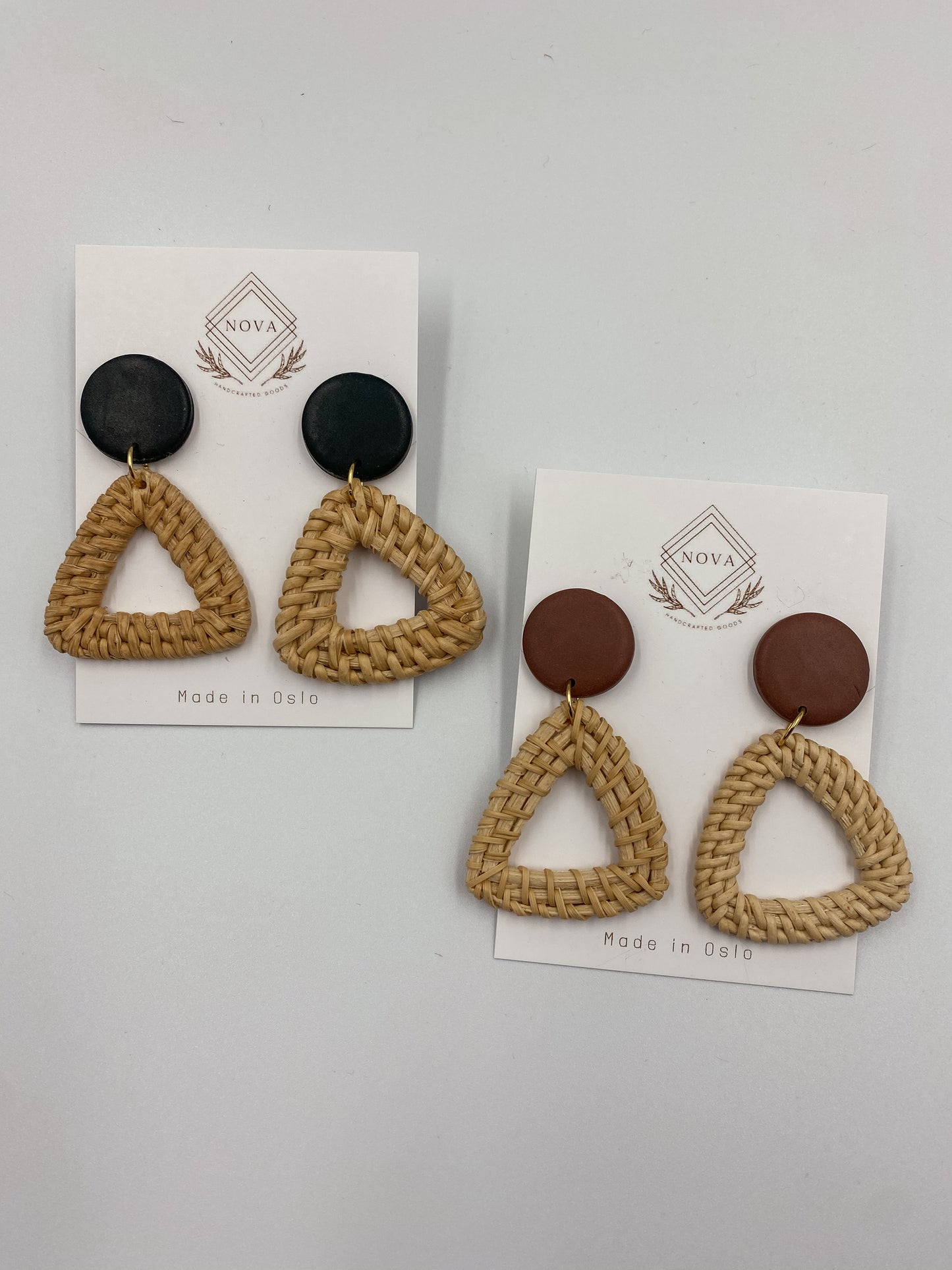 Boho Hippie Triangle Rattan Hoops